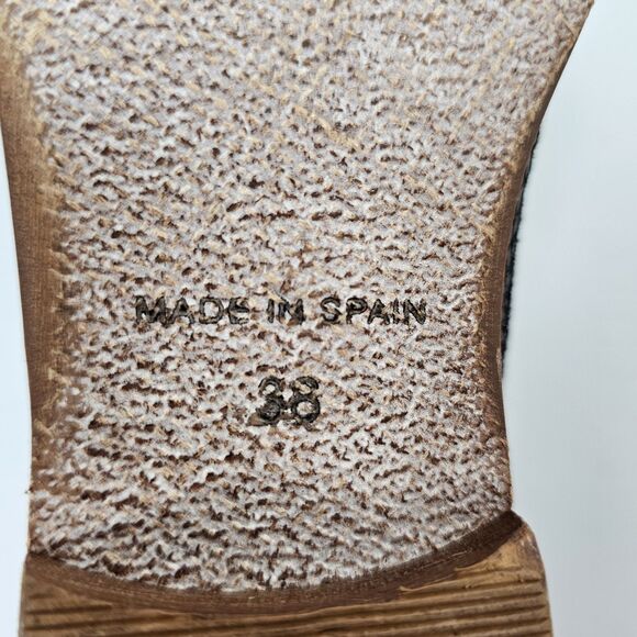 Free People Textured Royale Flat Boho Western Shoes Black EU size 38/ US size 8 - Picture 6 of 10